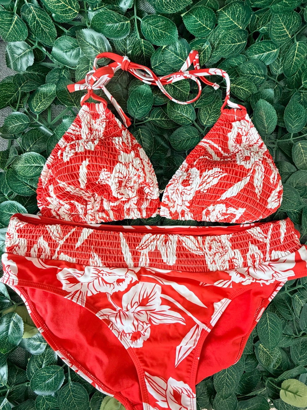 Women’s Red Floral One-Piece Swimsuit